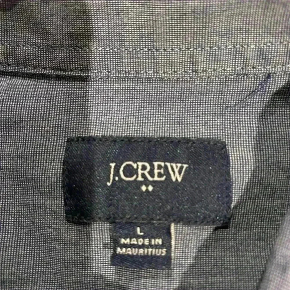 J. CREW Mens Dress Shirt Light Navy Button Up Long Sleeve size Large - Picture 2 of 4